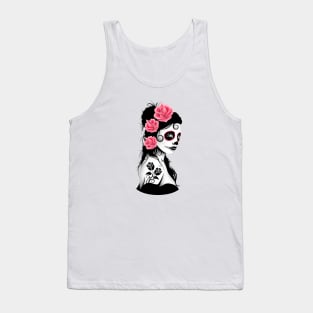 Pink Day of the Dead Sugar Skull Girl Tank Top